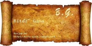 Bitó Gina névjegykártya